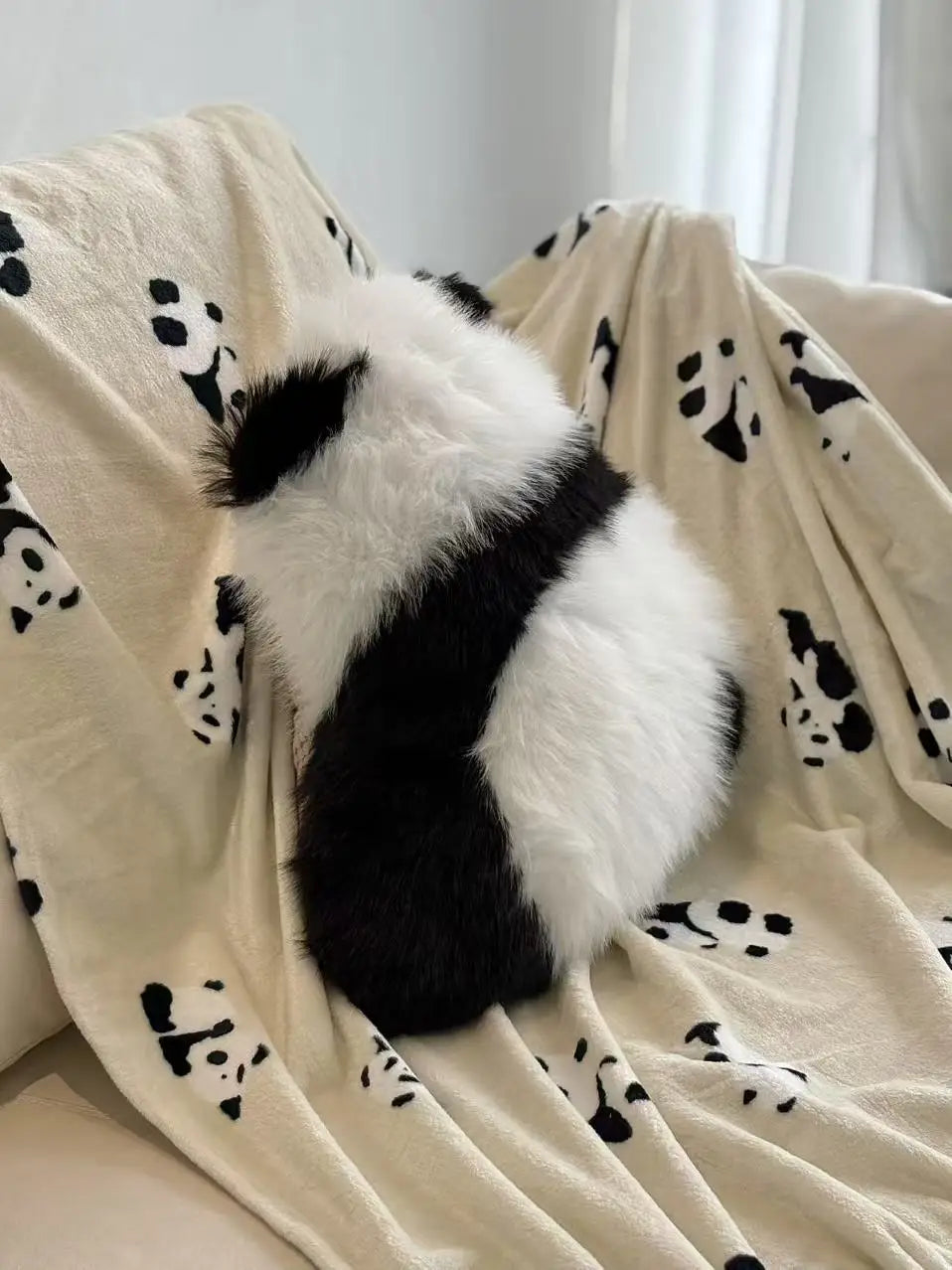 panda blanket Children's Day gifts stitch blanket room decor A 2-in-1 suitable for home and office soft panda pillow blanket
