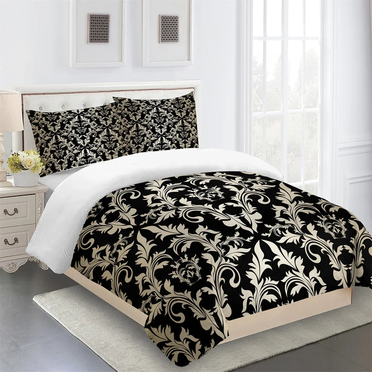 Luxury Brands Designer Modern Baroque King Queen Twin Full Bedding Sets Single Double Bed Duvet Cover Set and 2 pcs Pillow cover