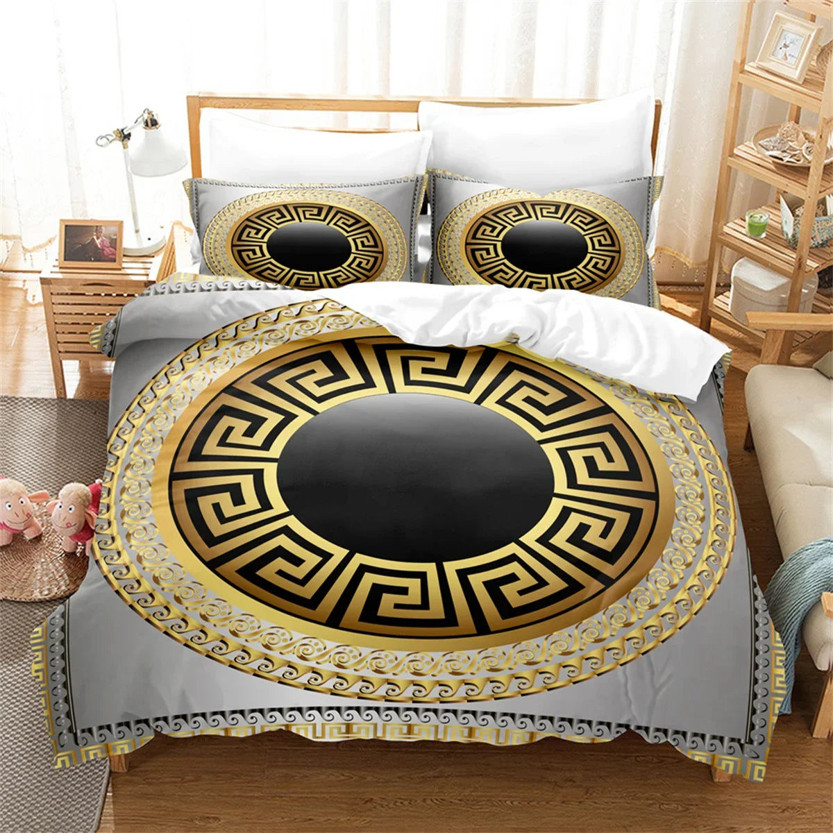 Luxury Brands Designer Modern Baroque King Queen Twin Full Bedding Sets Single Double Bed Duvet Cover Set and 2 pcs Pillow cover