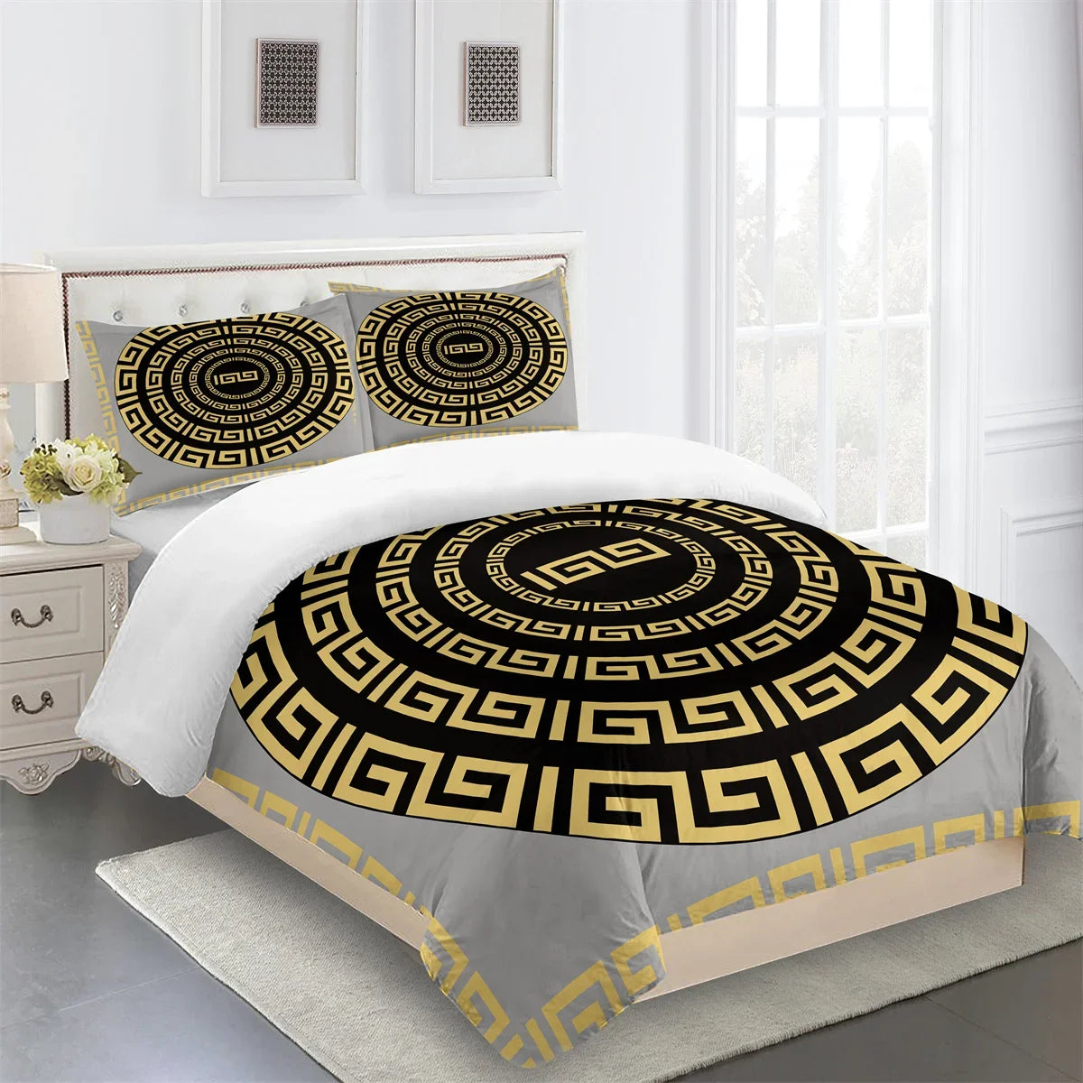 Luxury Brands Designer Modern Baroque King Queen Twin Full Bedding Sets Single Double Bed Duvet Cover Set and 2 pcs Pillow cover