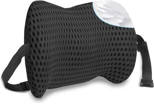 Lumbar Support Pillow With Adjustable Straps For Lower Ba Pain Relief. Memory Foam Lumbar Support Pillow For Car, Bed, Office