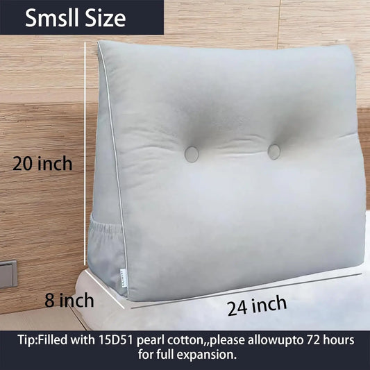 Dorm Headboard Pillow Wedge Pillow Triangular Bed Rest Reading Barest Ba Support Long Bolster Pillow With Removable Cover For